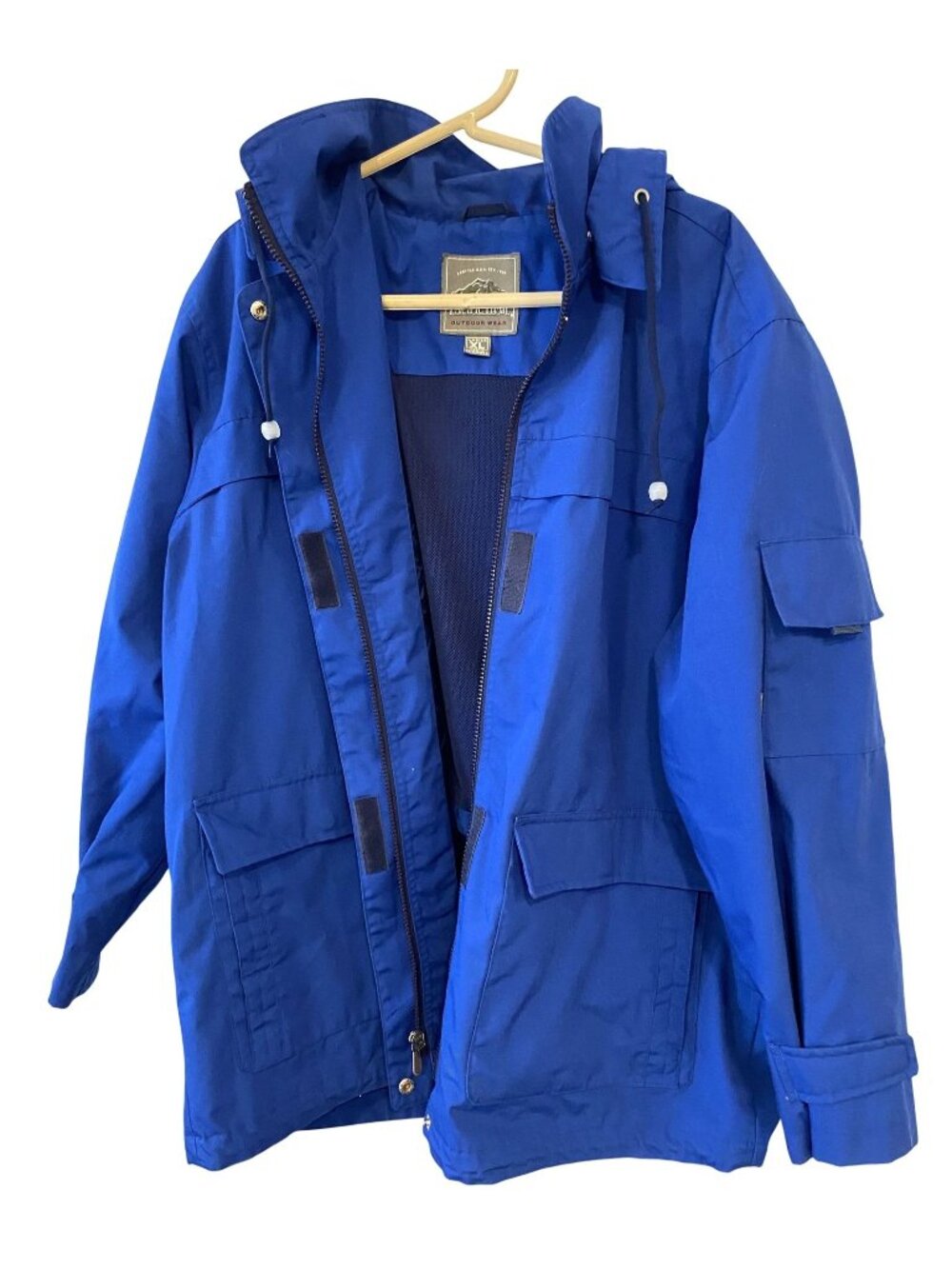 Vtg Pacific Trail Womens XL Blue Detachable Hood Utility Jacket Parka Gorpcore